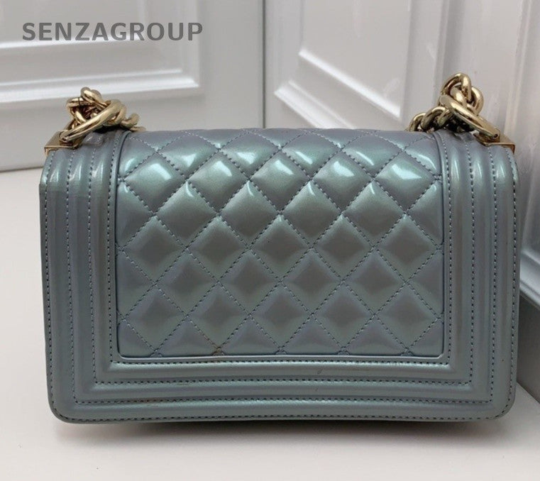 CHANEL Leboy Leather 2ways Shoulder Crossbody Bag Women Blue