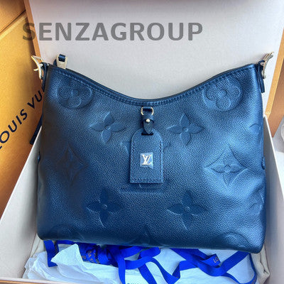 Louis Vuitton Carryall Small Black Leather Shoulder Crossbody Bag Women