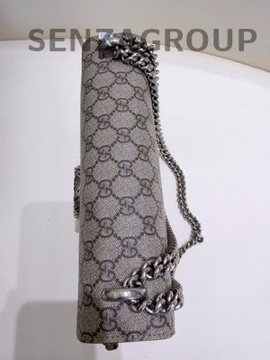 Gucci Dionysus Medium Chain Shoulder Bag Brown Silver Women Classic