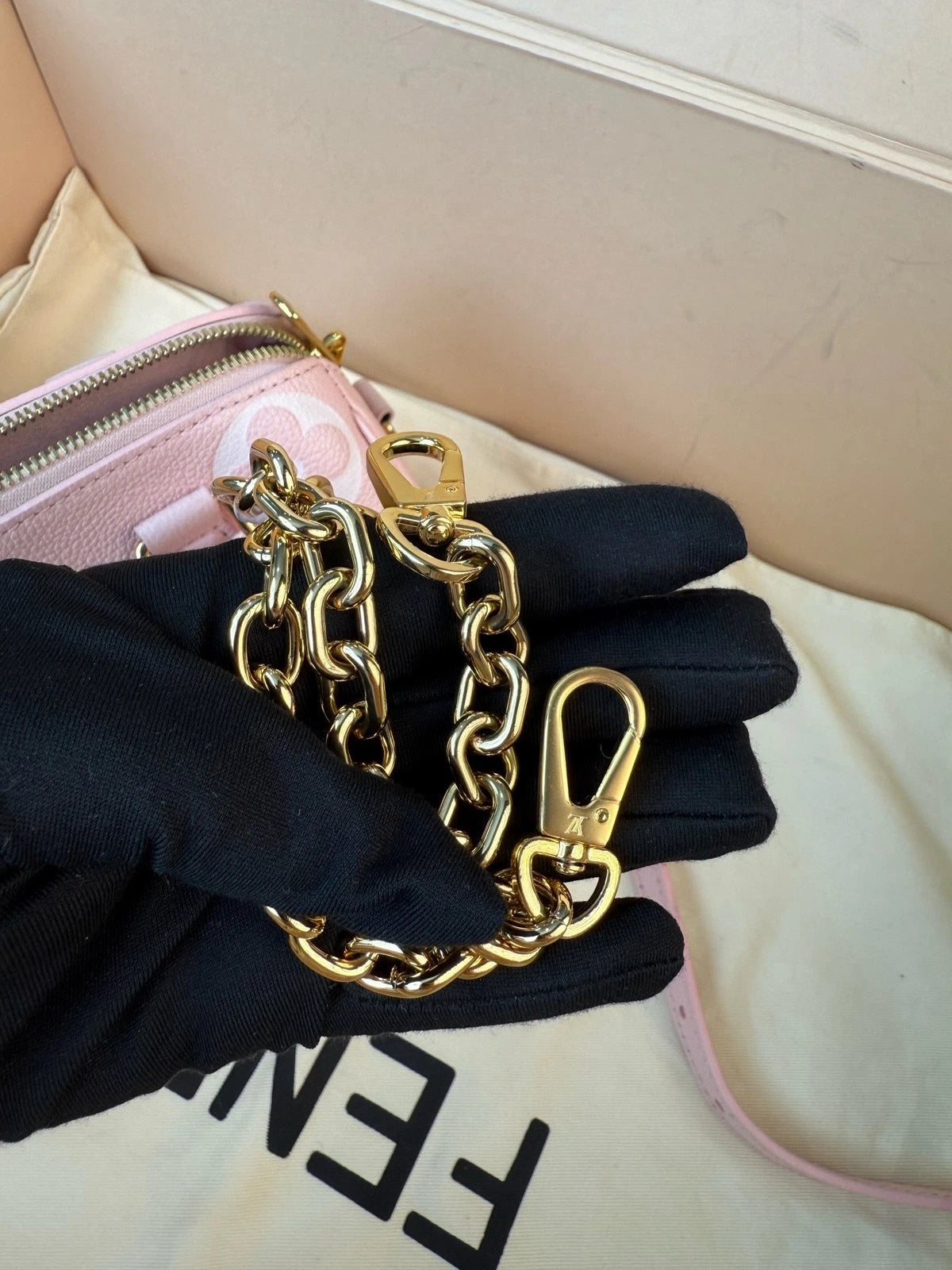 Louis Vuitton Speedy 20 Strawberry Ice Cream Handbag Women