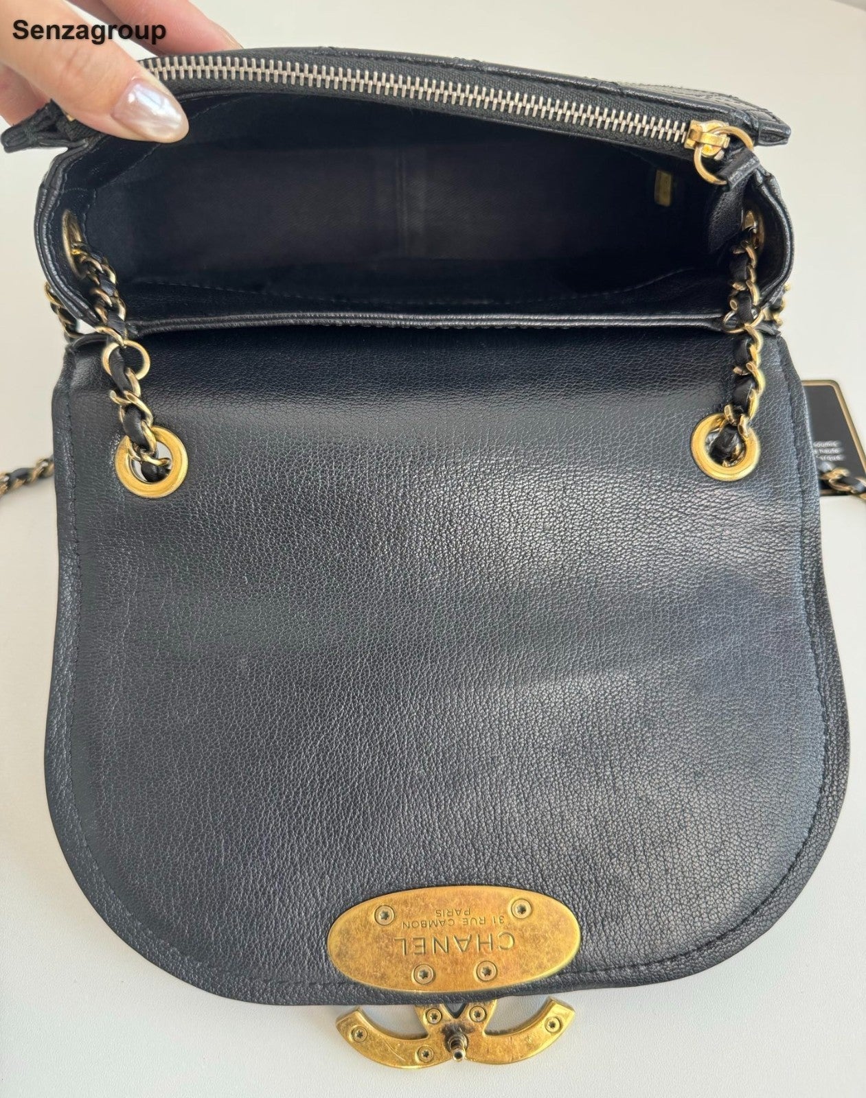 Chanel Cuba Calfskin Top Handle Crossbody Black Gold Women Classic Fashion