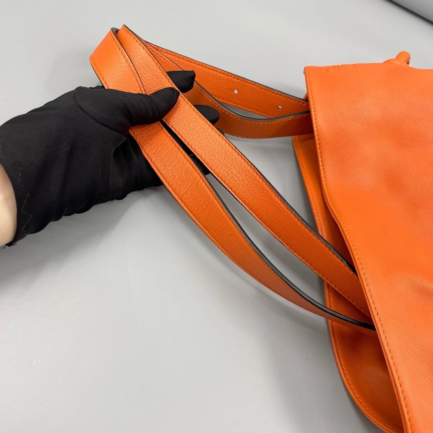 Loewe Medium Orange Leather Bucket Bag For Women