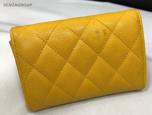 Chanel Classic Flap Clutch Yellow Gold Diamond Pattern Used Women Classic