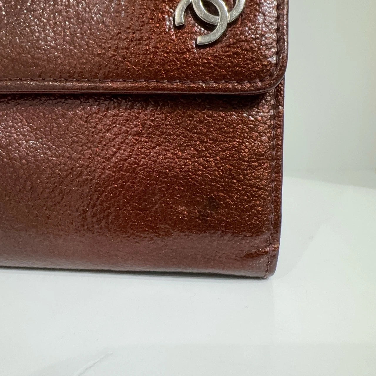 CHANEL Patent Leather Long Wallet Convertible Crossbody Bag For Women
