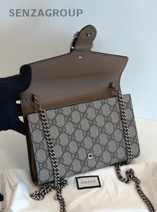 GUCCI Dionysus Woc Monogram Chain Shoulder bag Crossbody camel color Women