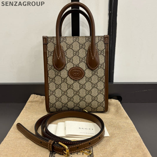 Gucci Retro Mini Tote Bag Brown Classic Women's Shoulder Crossbody Bag