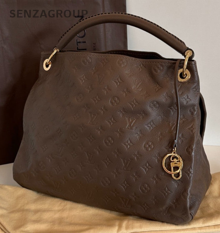 Louis Vuitton Artsy Monogram Top Handle Bag Brown Gold Women Classic Fashion