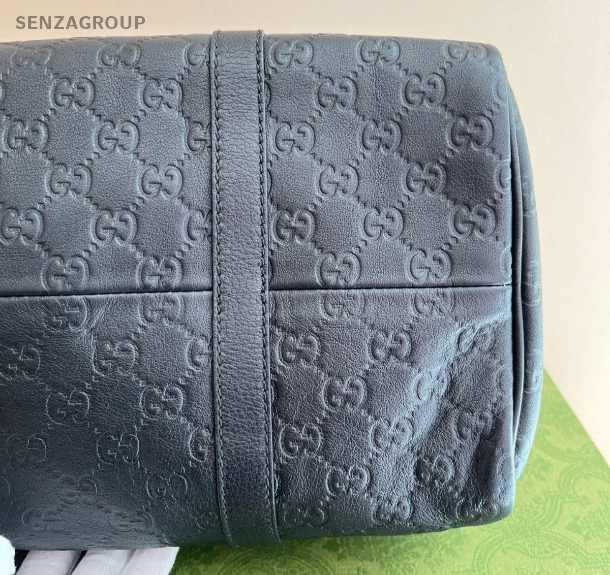 Gucci Boston Top Handle Bag Black Silver Used Women Classic