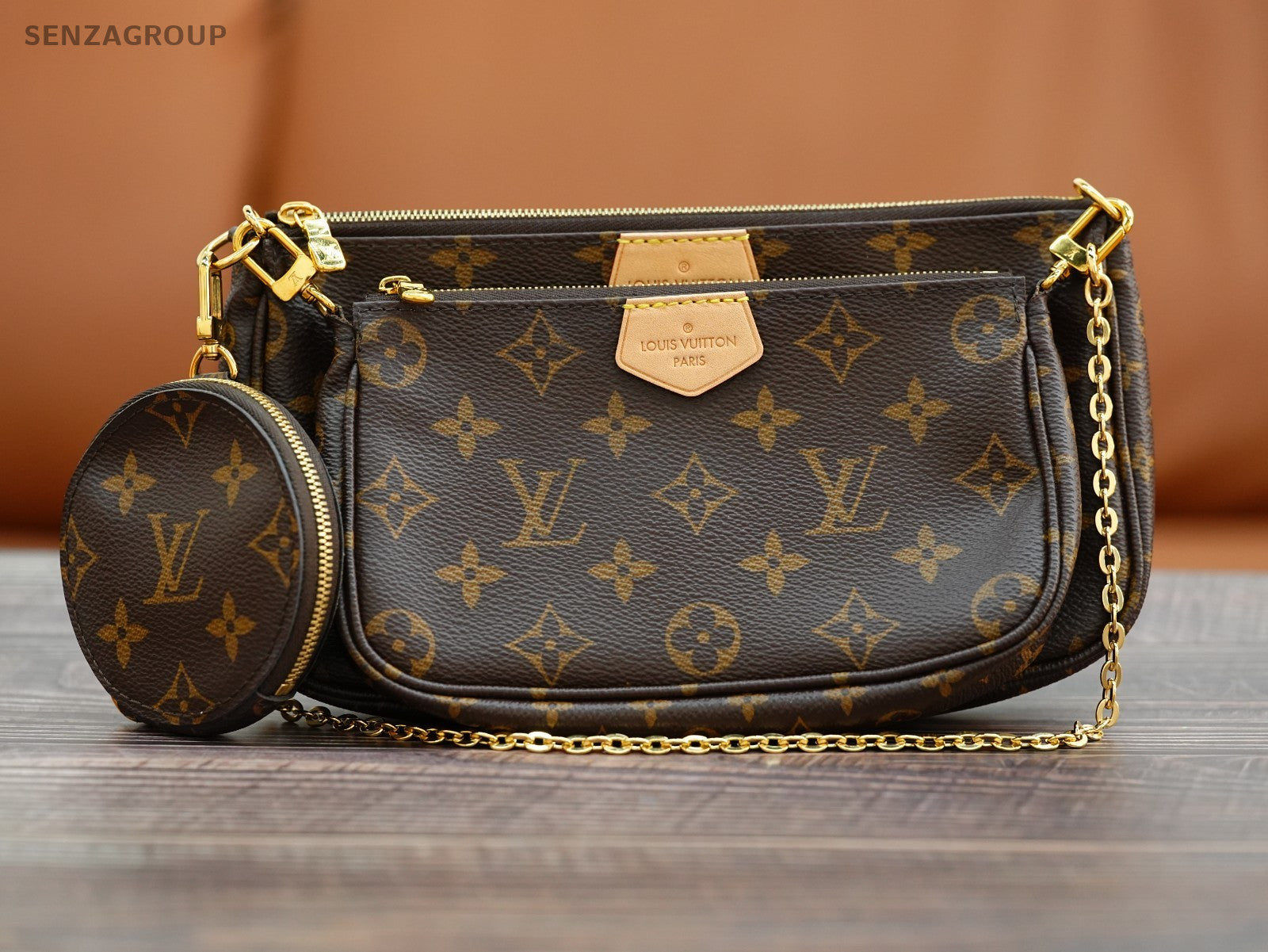 Louis Vuitton Multi Pochette Accessoires Shoulder Bag Canvas Brown Women M44813