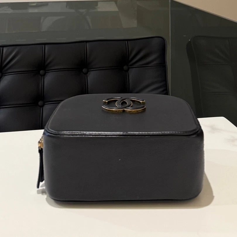Chanel Classic Camera Bag Black Gold Chain Shoulder Crossbody Bag