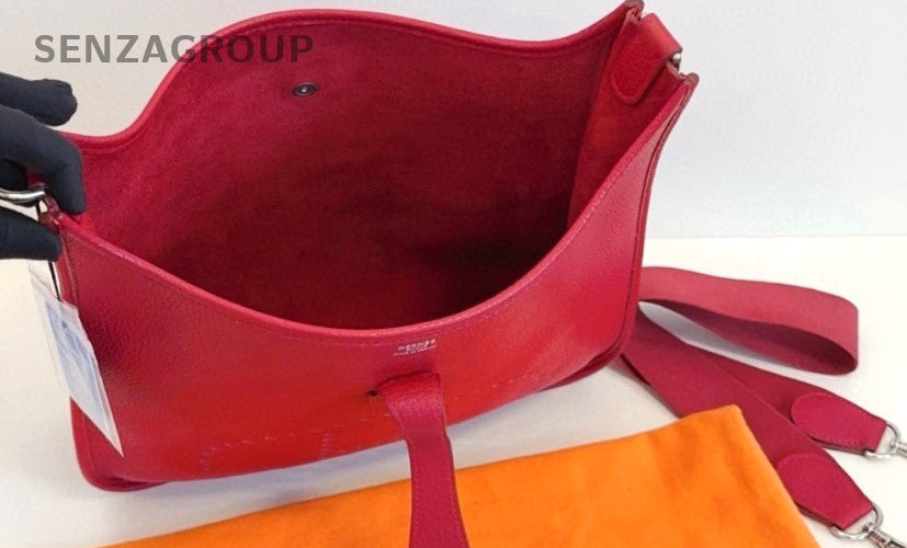 Hermes Evelyne 33 2ways Shoulder Crossbody Bag Red Women casual style