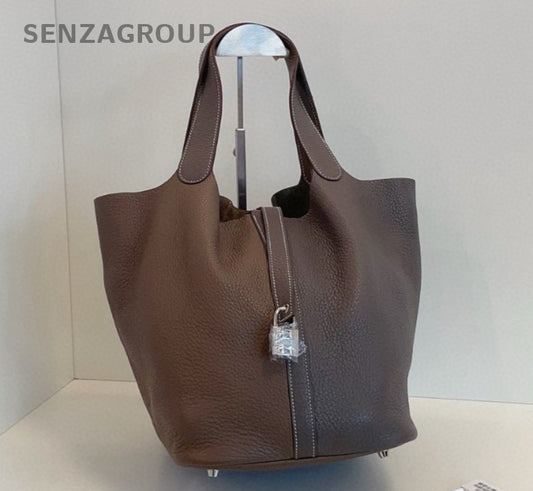 Hermes Picotin26 Top Handle Bag Shoulder Bag Gray Silver Unisex Adults Classic