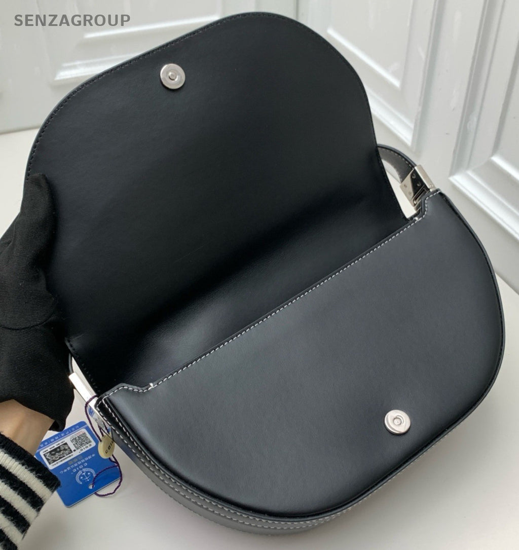 Burberry Olympia Hobo Shoulder Bag Blue Silver Women Classic Fashion