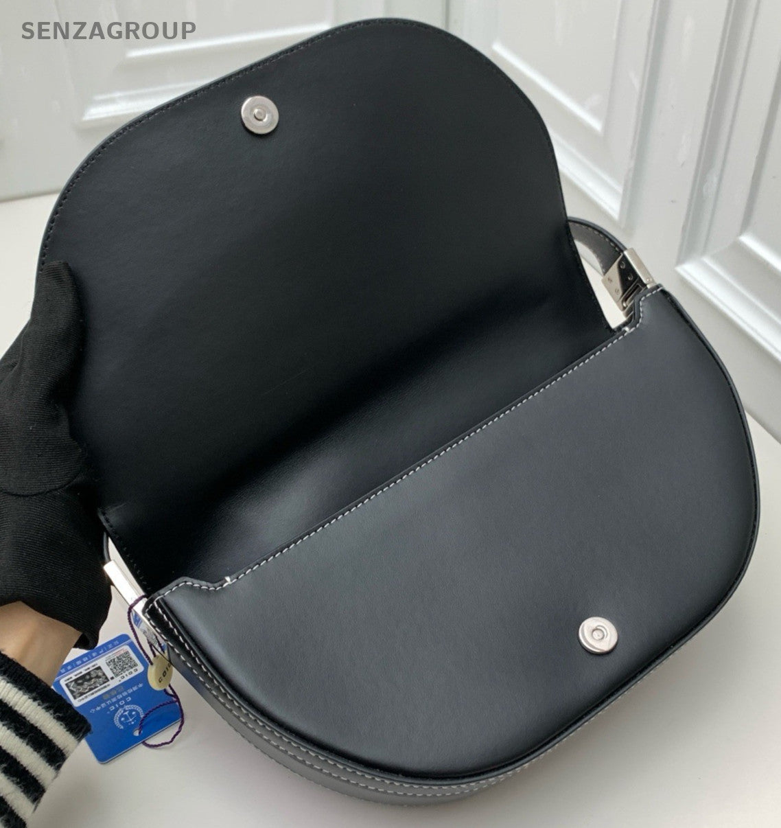 Burberry Olympia Hobo Shoulder Bag Blue Silver Women Classic Fashion