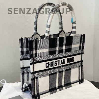 Dior Small Book Tote Bag in Black & White - Women's Fashion Tote