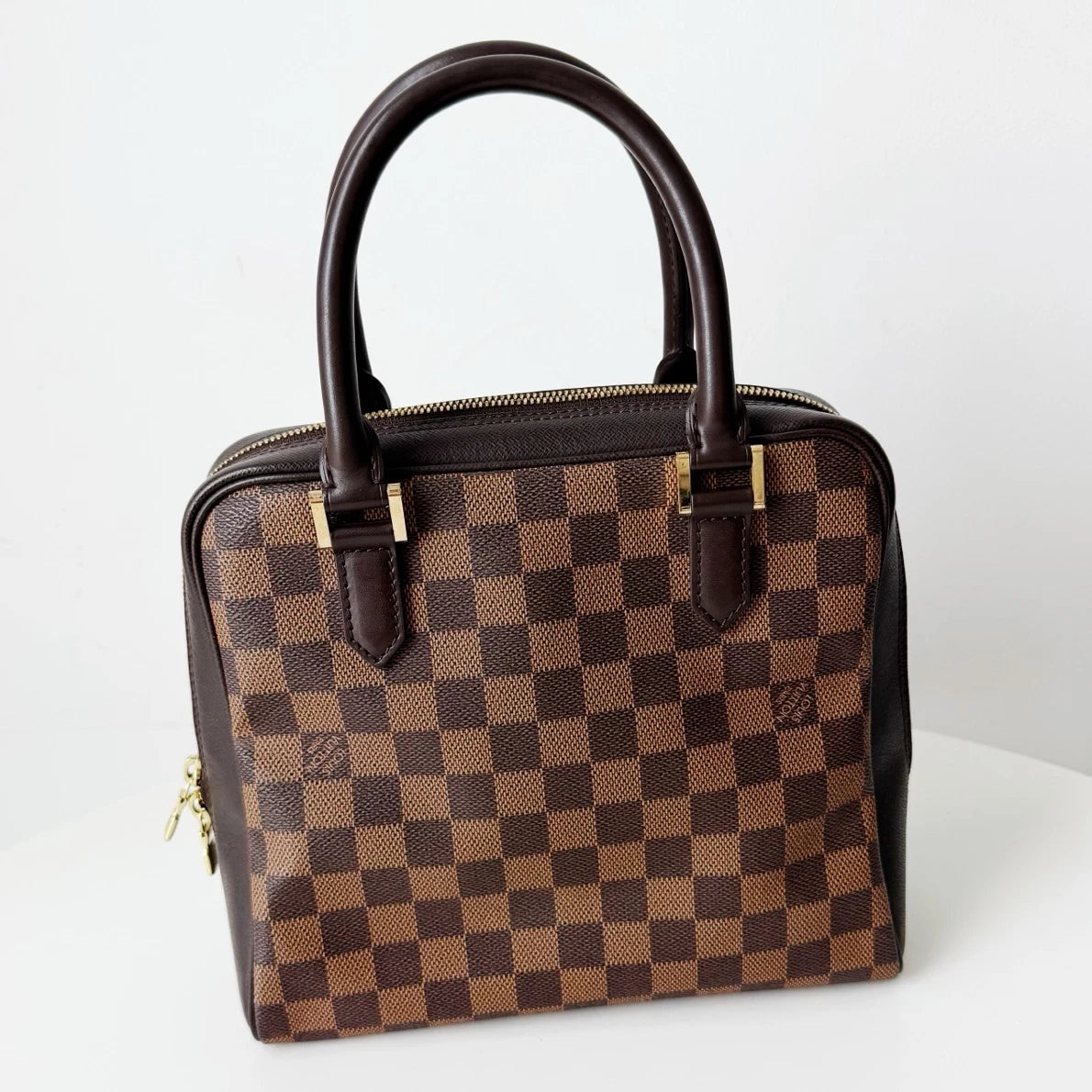 Louis Vuitton Triana Damier Ebene Canvas Handbag Gold Hardware