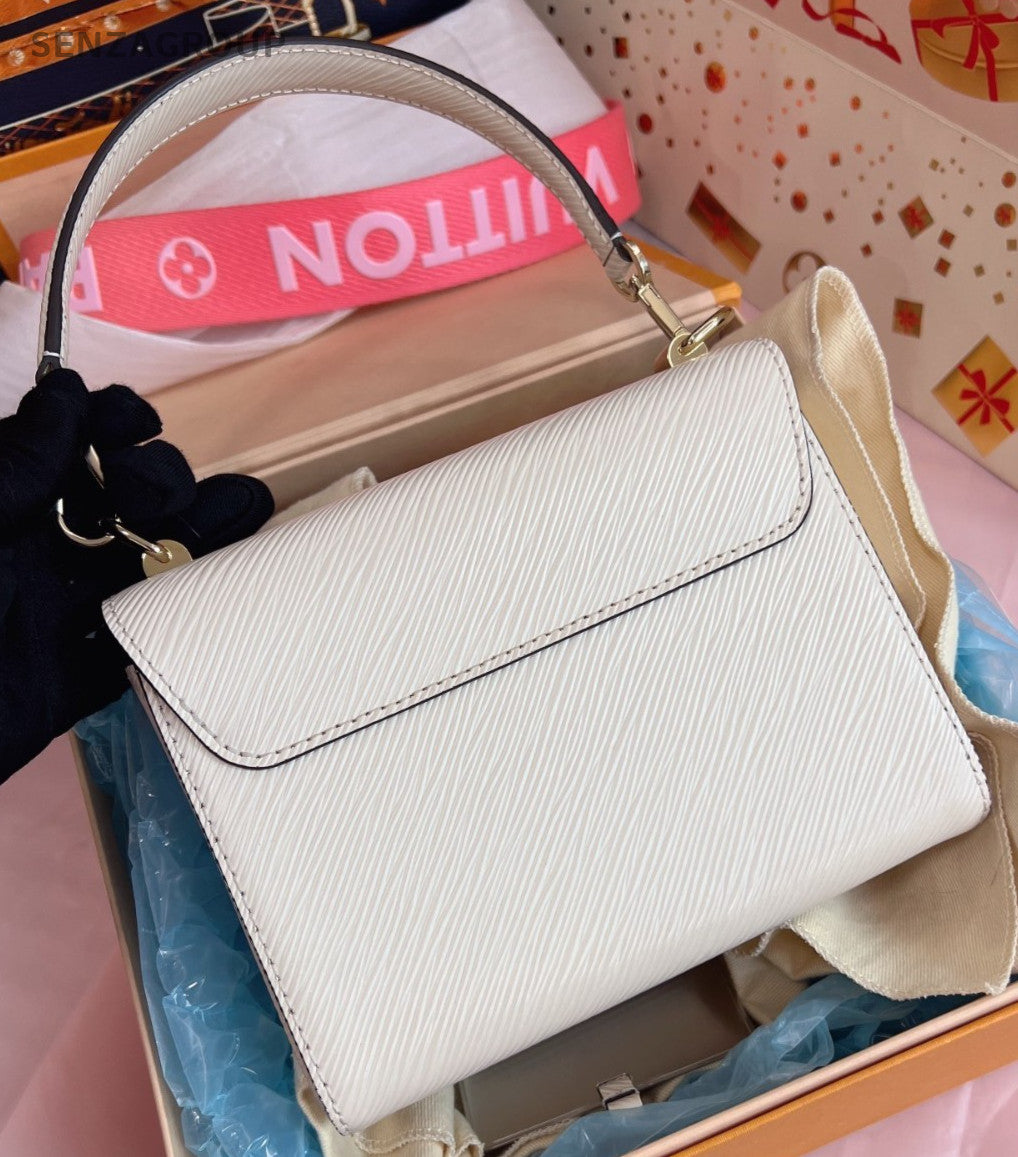 Louis Vuitton Twist PM Top Handle Bag Crossbody White Pink Gold Women Classic