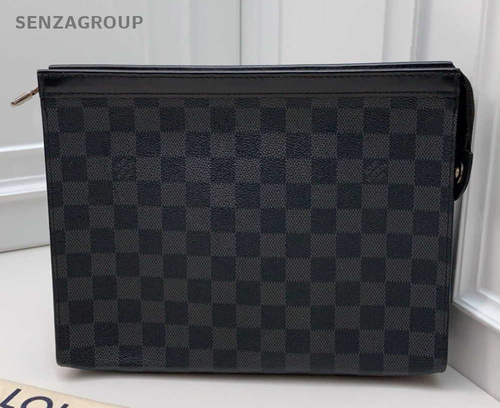 Louis Vuitton Damier Black Clutch Unisex Adults Classic Designer