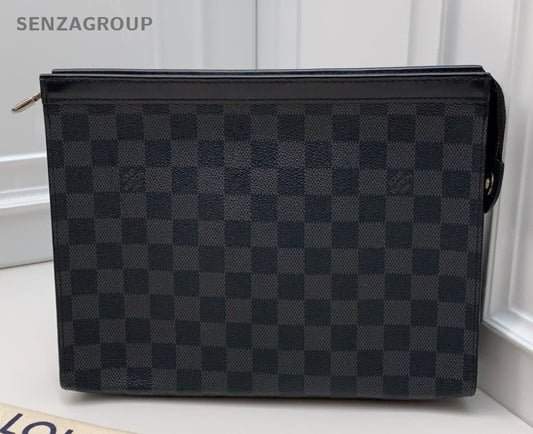 Louis Vuitton Damier Black Clutch Unisex Adults Classic Designer