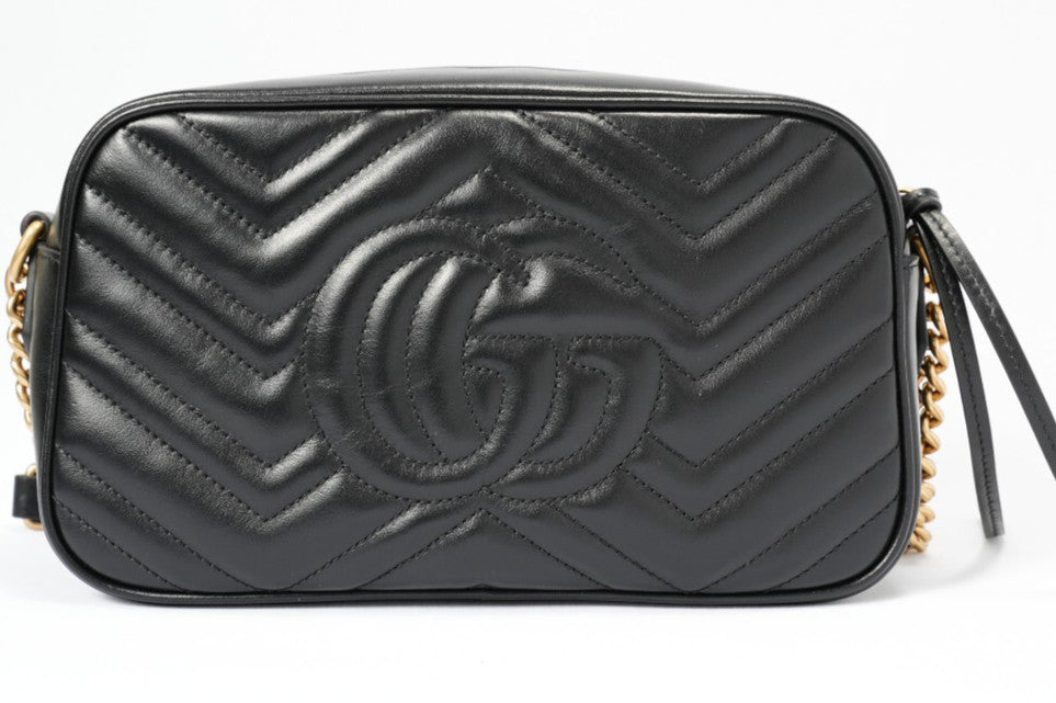 GUCCI Black with gold  Marmont Camera bag Almost brand new condition