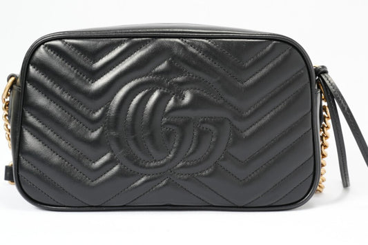 GUCCI Black with gold  Marmont Camera bag Almost brand new condition