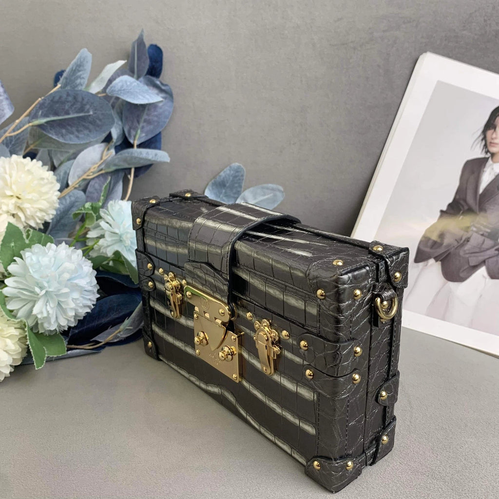 Louis Vuitton Limited Gradient Silver Petite Malle Box Bag Women