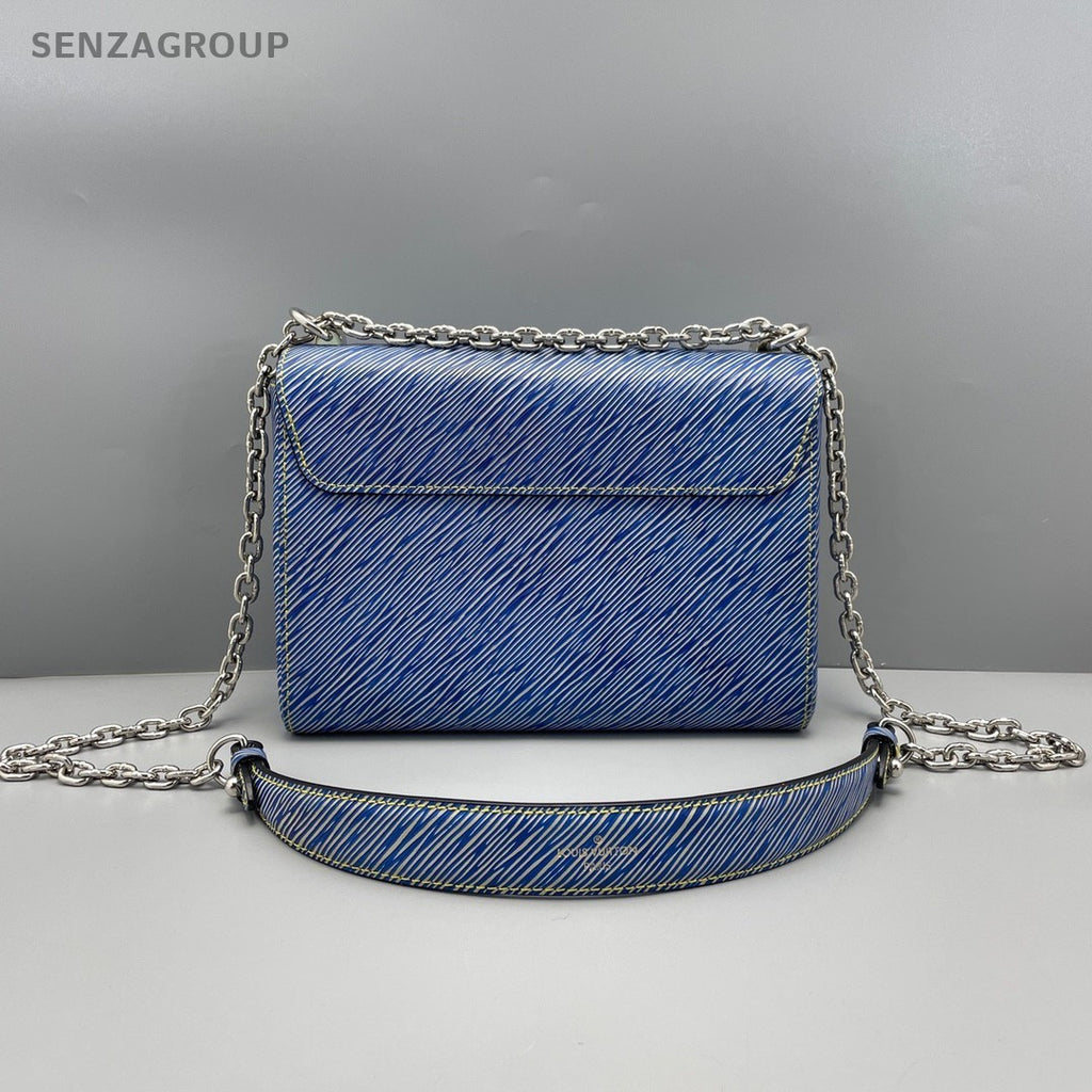 Louis Vuitton Twist MM Epi Leather Chain Strap Shoulder bag Crossbody Women Blue