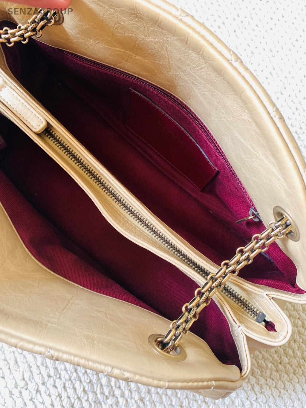 Chanel Diamond 3Ways Chain Shoulder Bag Crossbody Clutch Gold Used Women Classic