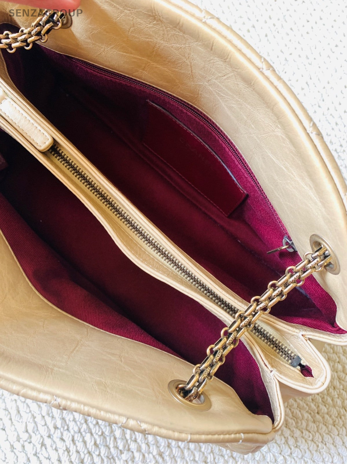 Chanel Diamond 3Ways Chain Shoulder Bag Crossbody Clutch Gold Used Women Classic