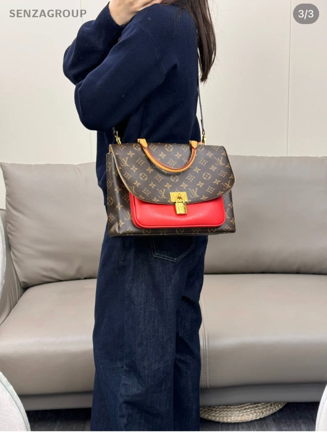 Louis Vuitton MARIGNAN Monogram Top Handle bag Red Women