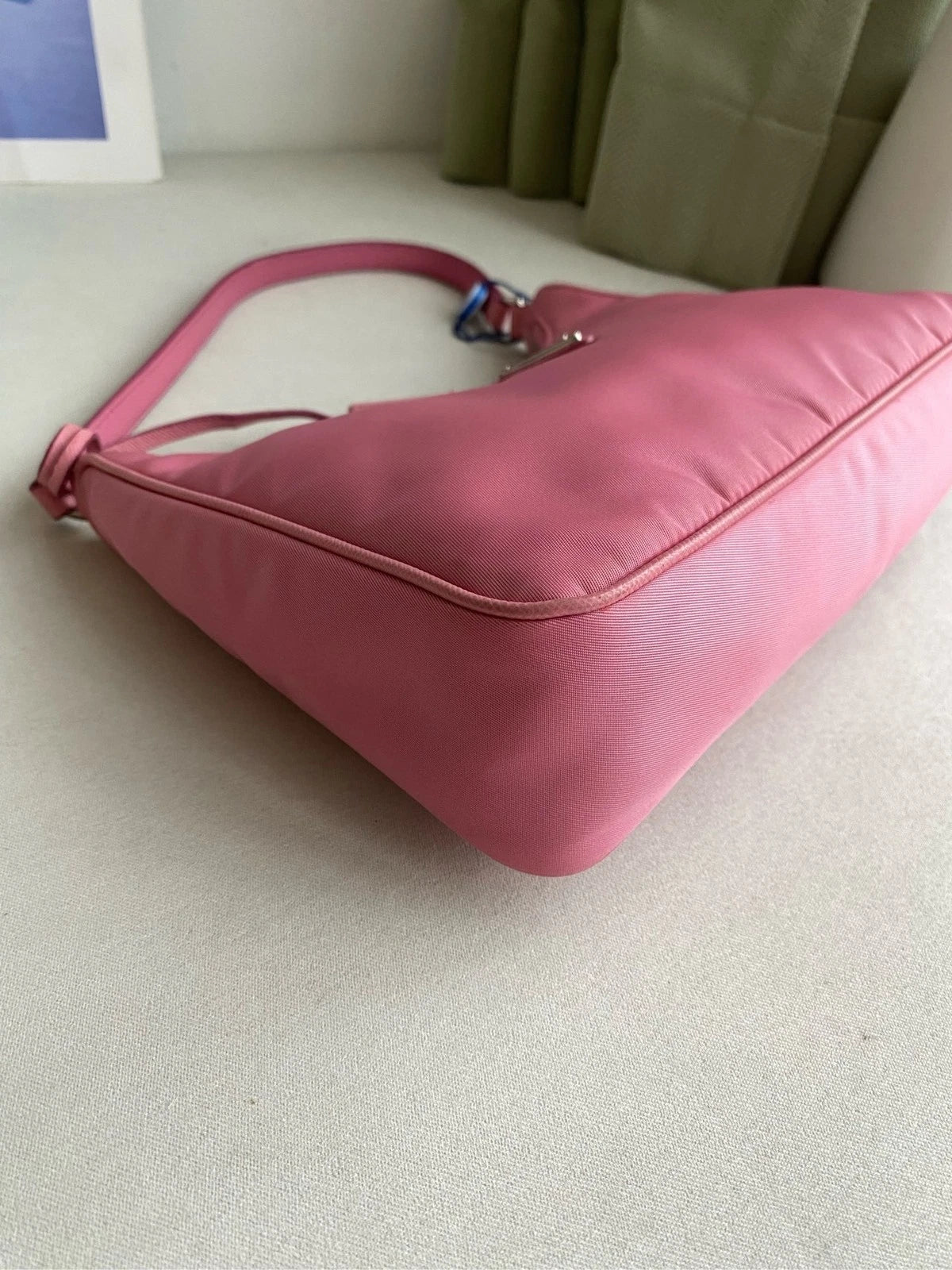 Prada Classic Hobo Nylon Leather Shoulder Bag For Women