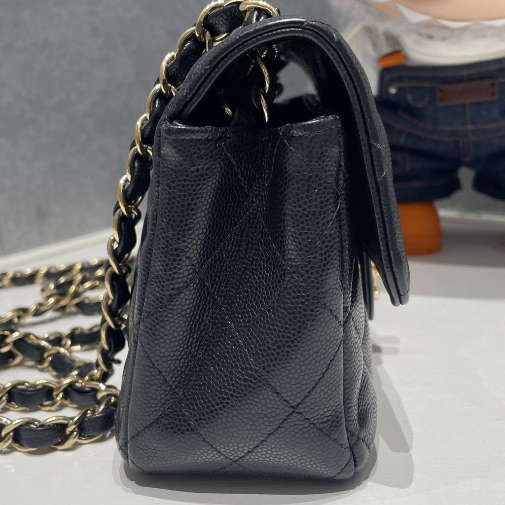 Chanel Classic Flap Mini Black Gold Calfskin Chain Shoulder Bag