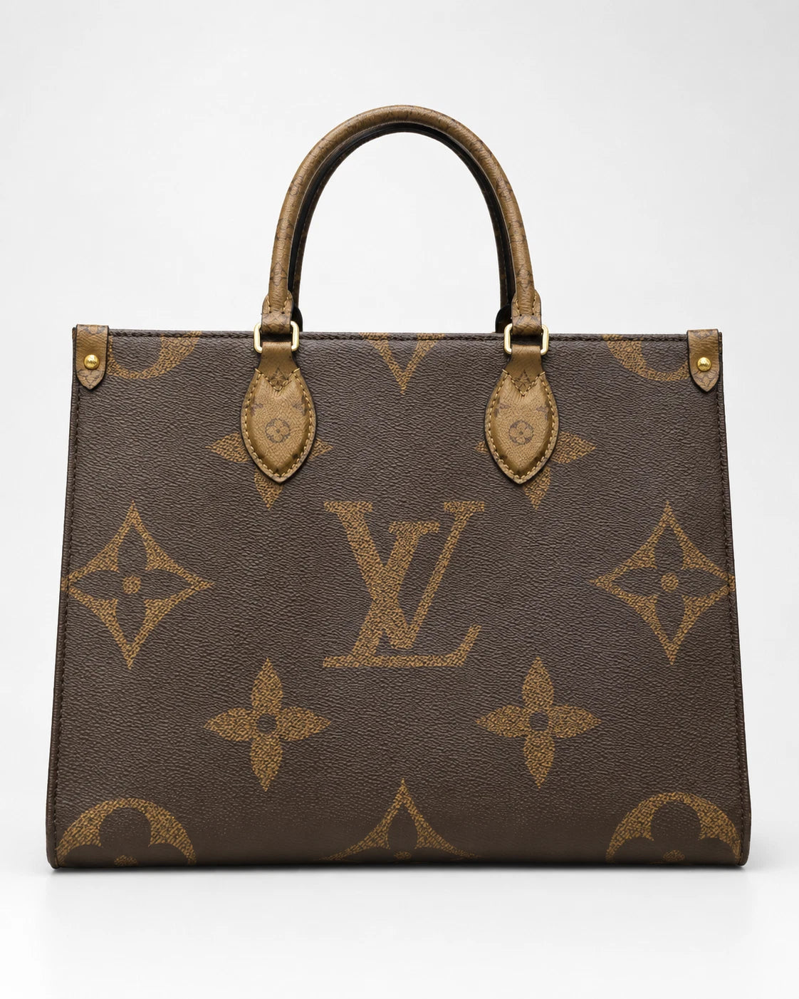 LOUIS VUITTON OnTheGo MM Monogram Canvas Giant Handbag Brown M45321 Chip version