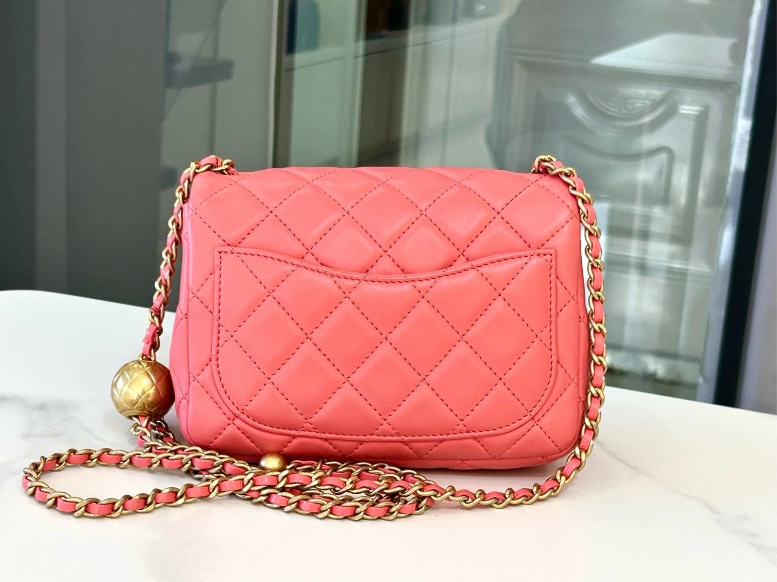 CHANEL Classic Flap Pink Lambskin Crossbody For Women