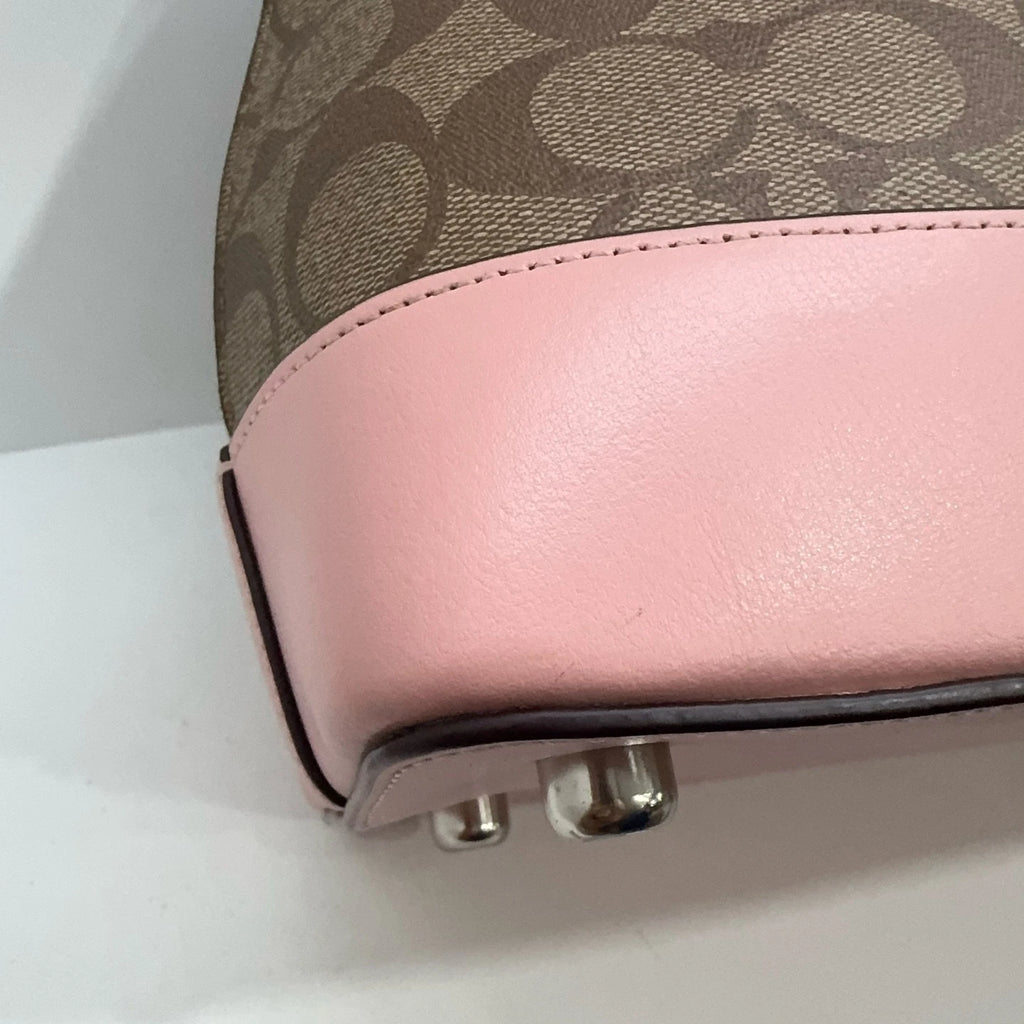 Coach Signature PVC Canvas Large Dome Shoulder Crossbody Bag For Women