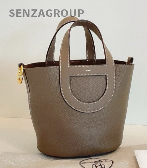 Hermes In The Loop Top Handle Bag Gray Gold Used Women Classic