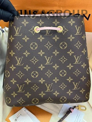 Louis Vuitton Pink Noe Bucket Bag Brown Gold Women's Classic Shoulder Crossbody