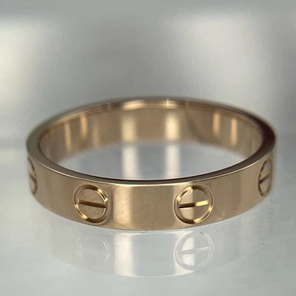 Cartier Love Narrow18k Rose/Pink Gold Ring EU52/US6 3.6mm