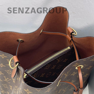 Louis Vuitton NEONOE Monogram Medium Bucket Bag Brown Gold Hardware Women