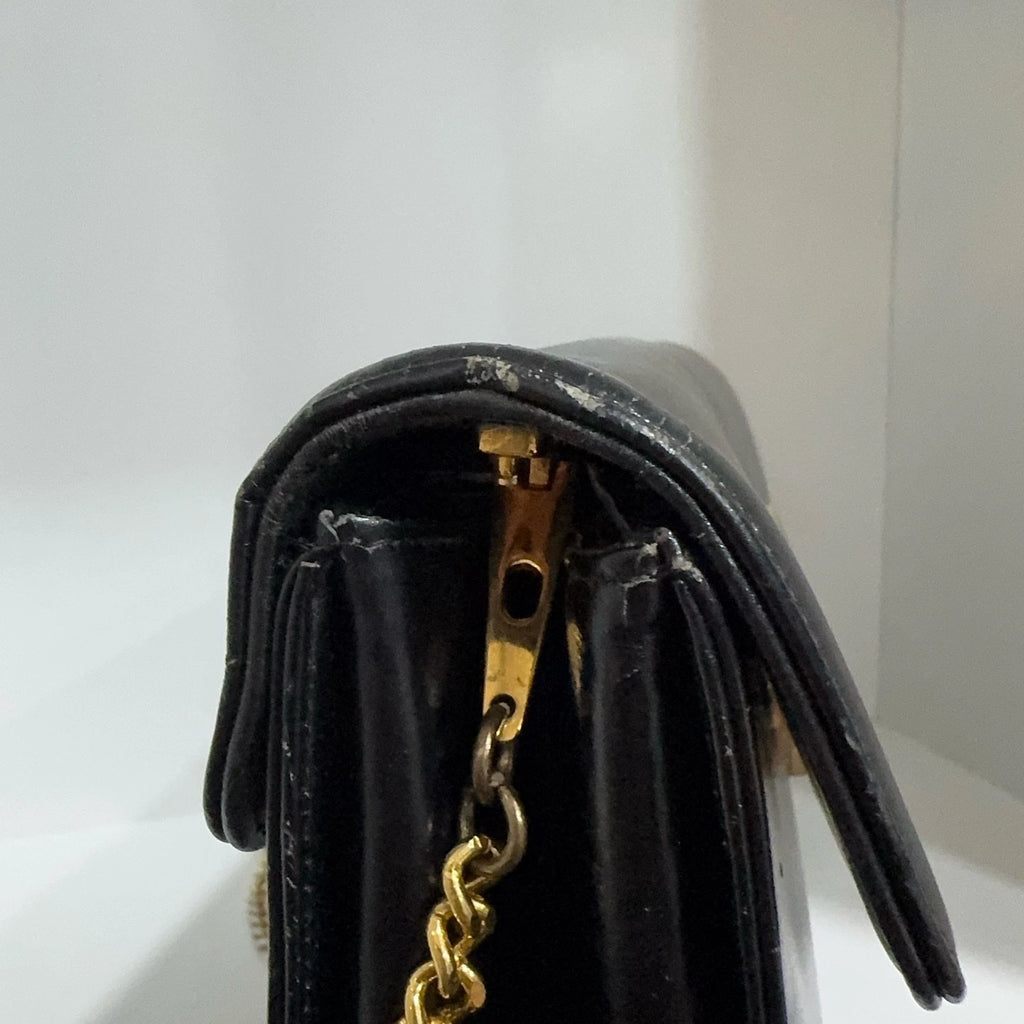Dior Black Big Logo Calfskin Envelope Shoulder Crossbody Bag for Women
