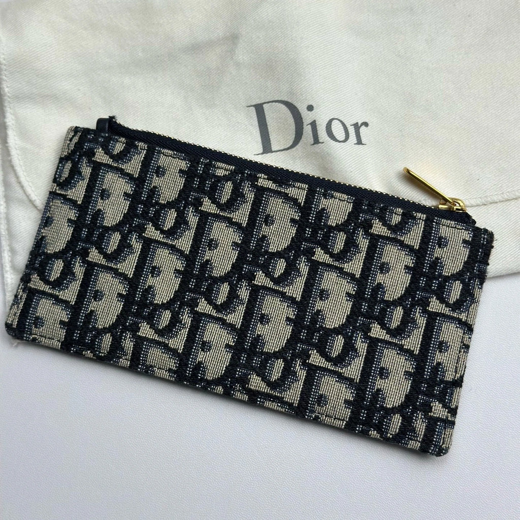 Christian Dior WOC Oblique Canvas Gold Chain Navy Shoulder Bag Crossbody