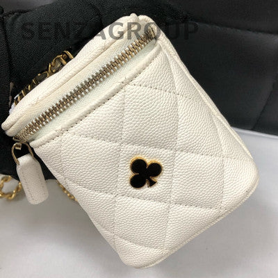Chanel White Gold Calfskin Playing Card Box Bag Chain Shoulder Crossbody