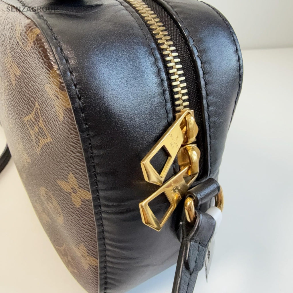 Louis Vuitton Saintonge Monogram Calfskin Crossbody Brown Gold Women Classic
