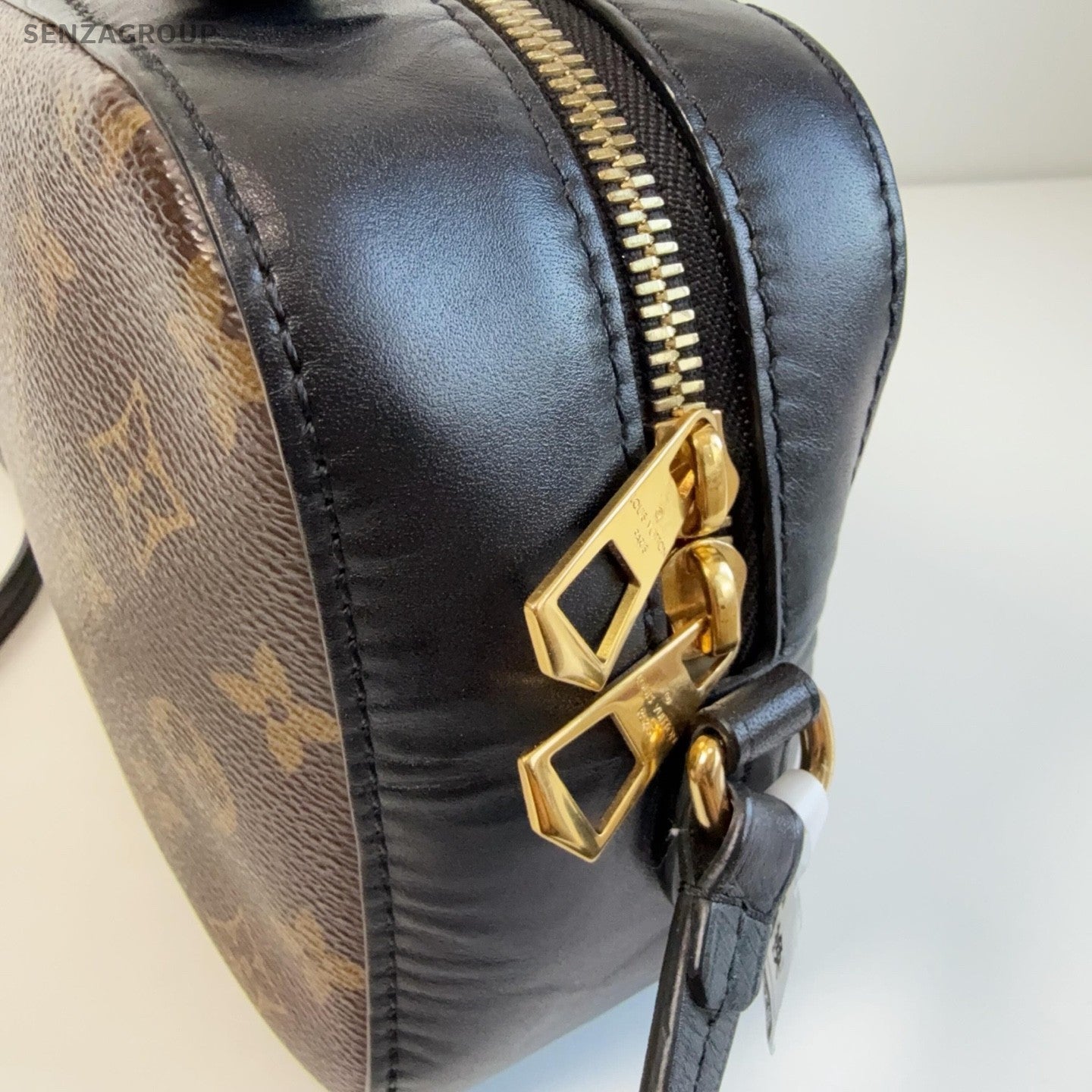 Louis Vuitton Saintonge Monogram Calfskin Crossbody Brown Gold Women Classic