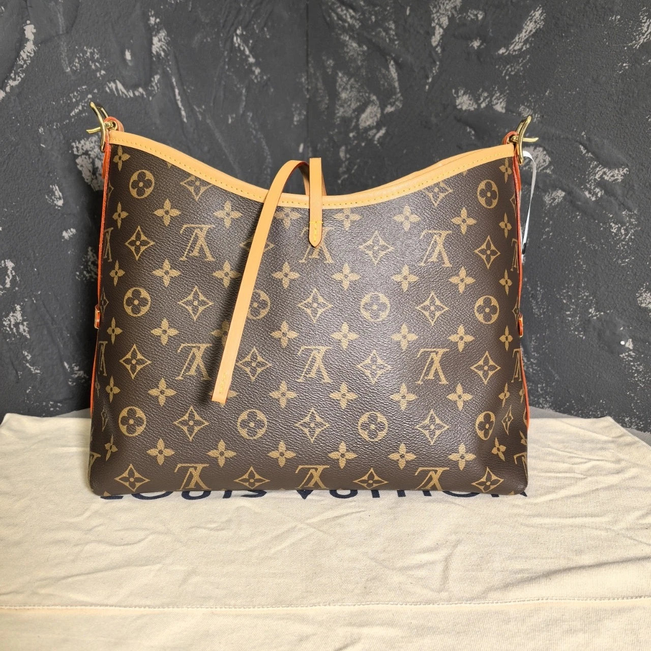 Louis Vuitton Carryall Canvas Shoulder Bag Tote Bag Excellent