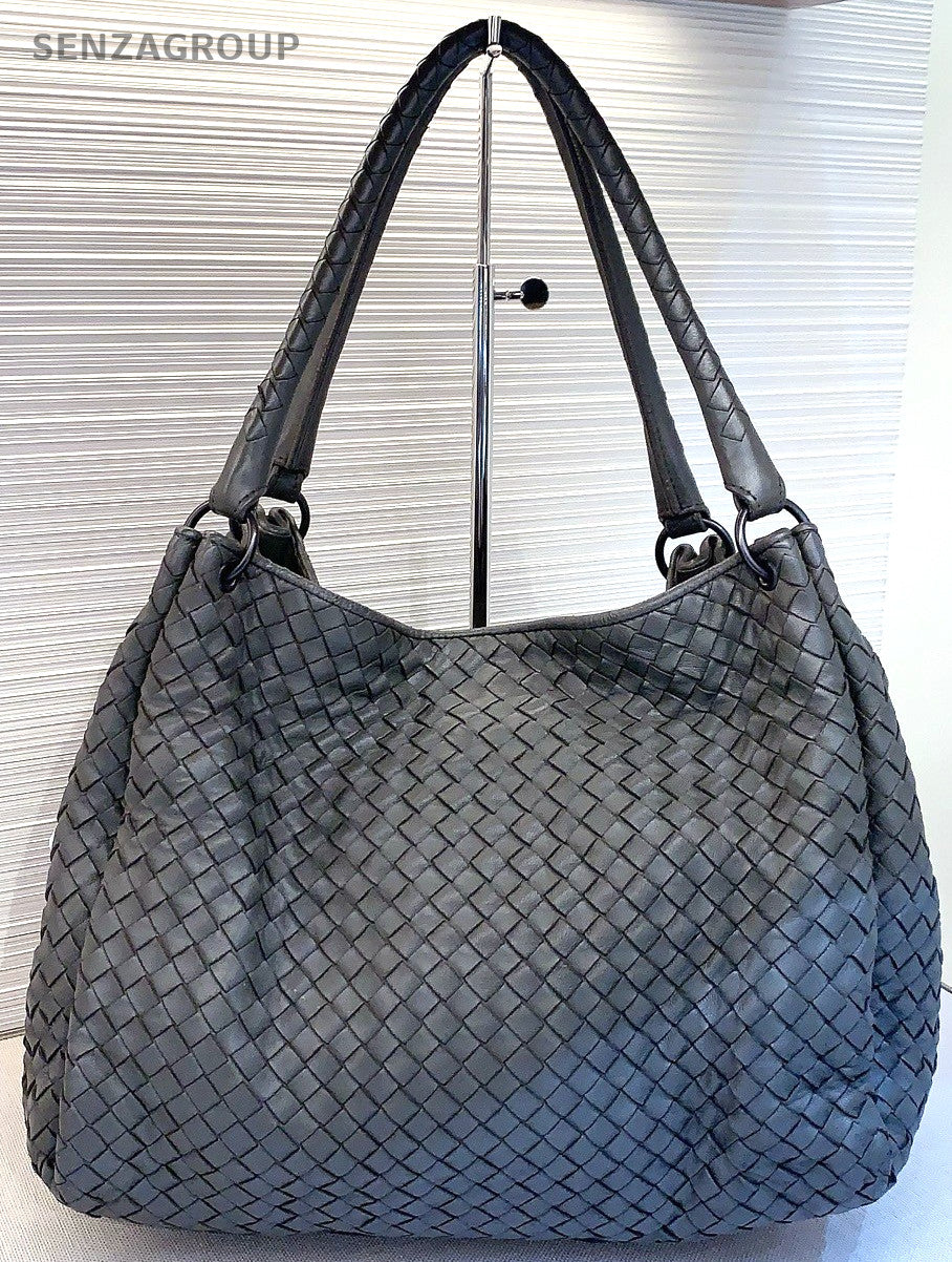 Bottega Veneta Weaving Shoulder Handbag Elephant Gray Women