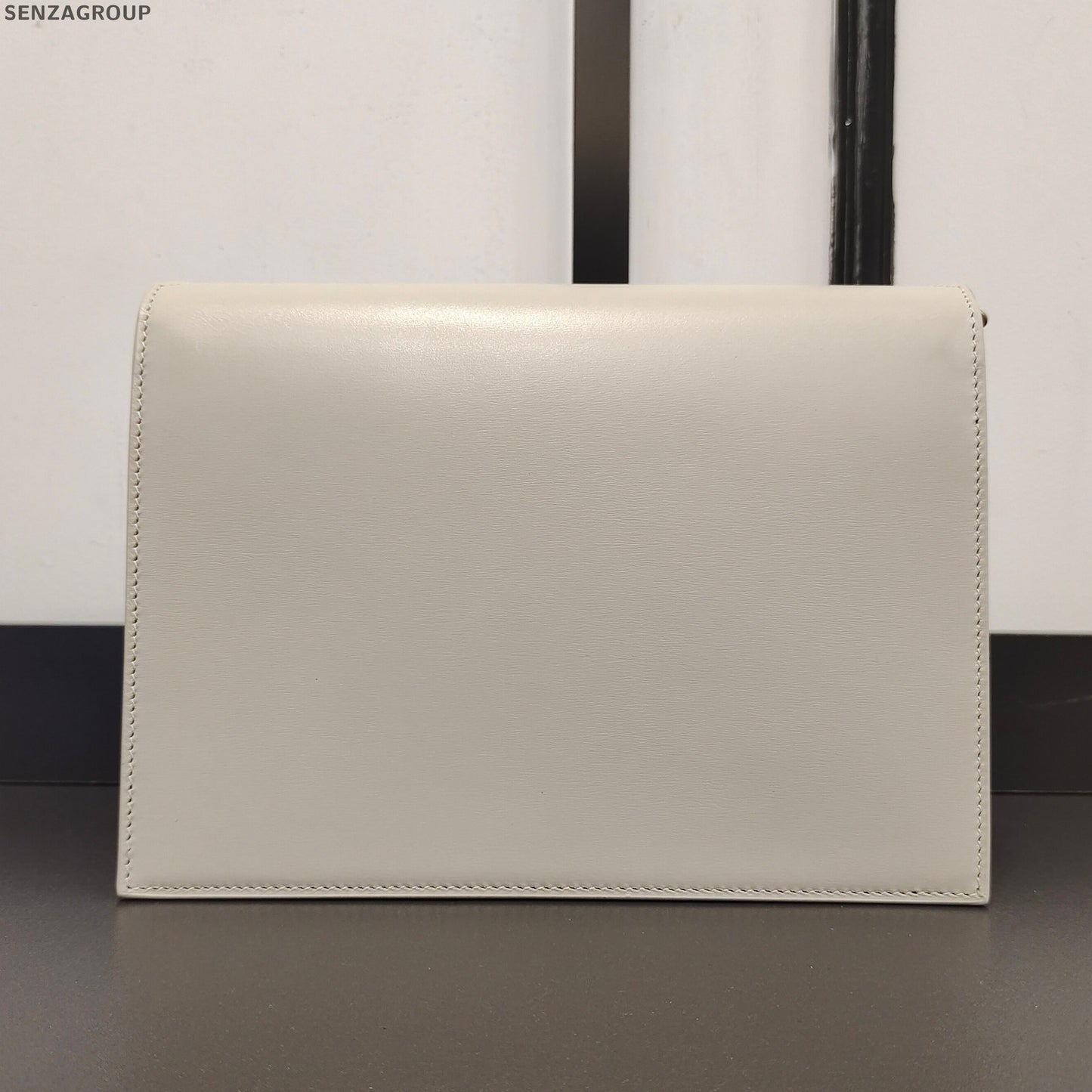 Saint Laurent Cassandra Chain Shoulder Bag in White Gold - Classic Women's