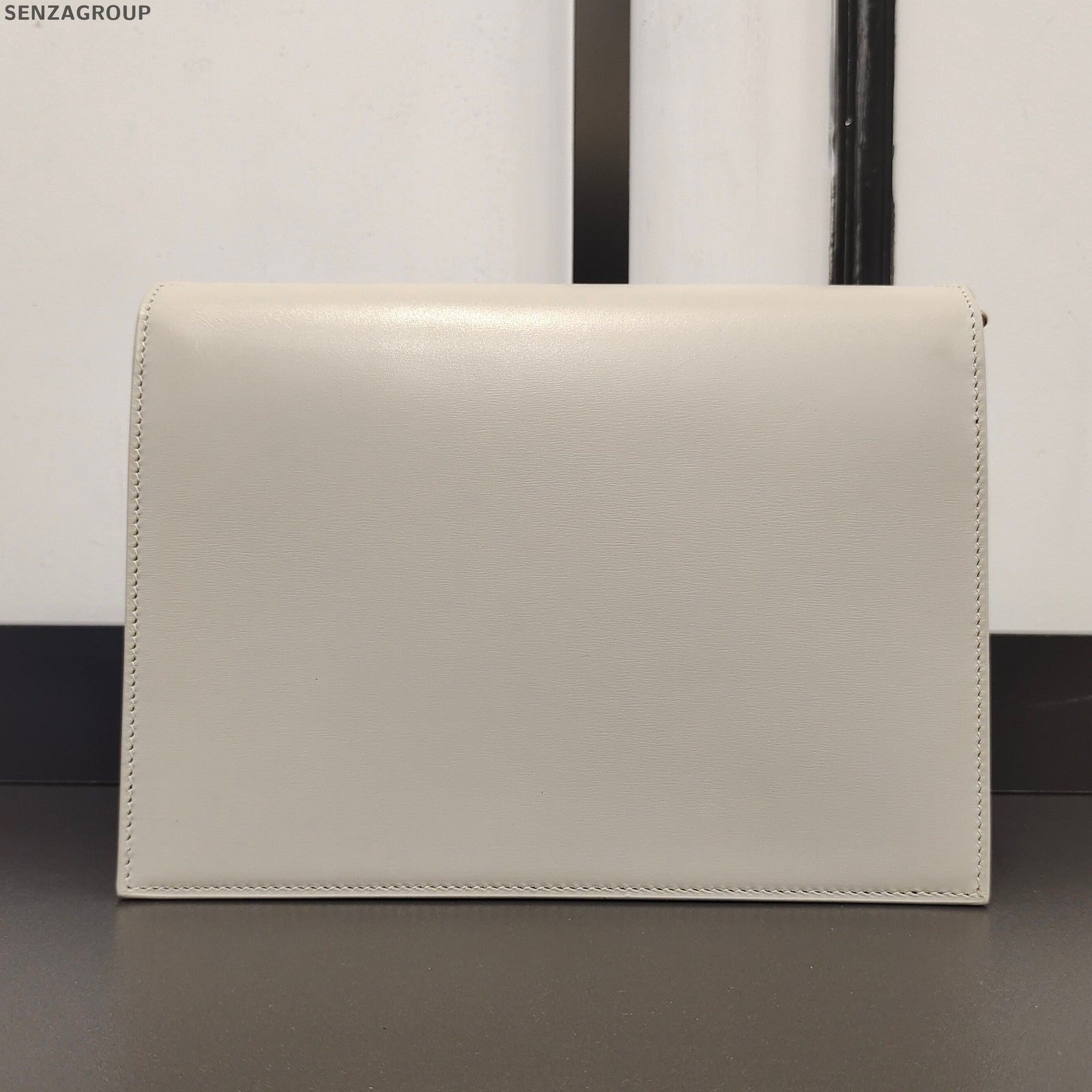 Saint Laurent Cassandra Chain Shoulder Bag in White Gold - Classic Women's