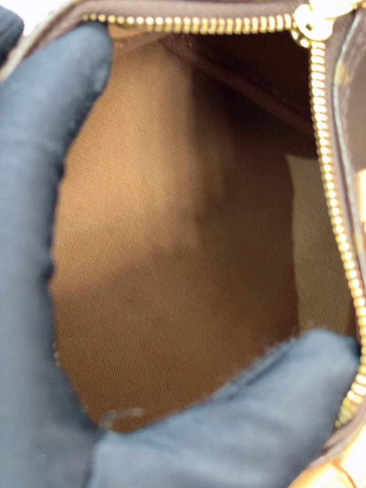 Louis Vuitton Speedy Nano Top Handle Shoulder Crossbody Bag Brown Women