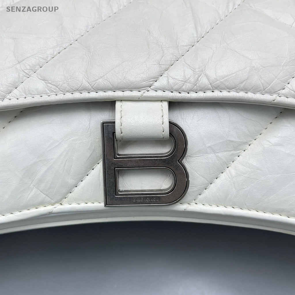 Balenciaga crush PM Shoulder Crossbody Bag White Women